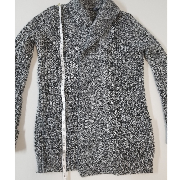 Knit Cardigan In Marled Grey, Size Small - Picture 7 of 9